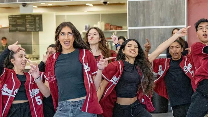 Sierra College students cheering at a campus event in Rocklin
